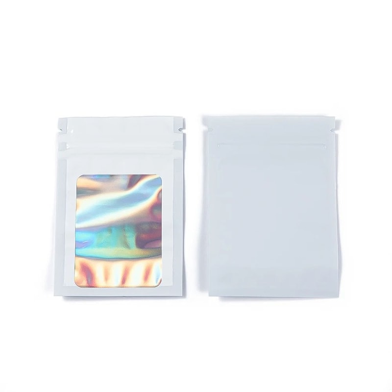 Holographic Laser Mylar Bags 50 Pcs SmellProof Zip Lock Pouches 7