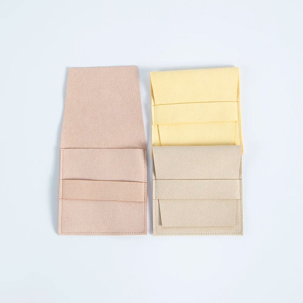 Microfiber Suede Jewelry Pouches 5 Pcs Premium Envelope Flap Bags 6