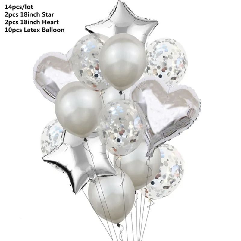 Rose Gold Confetti Balloon Set 14 Pcs Birthday Wedding Party Decorations 6