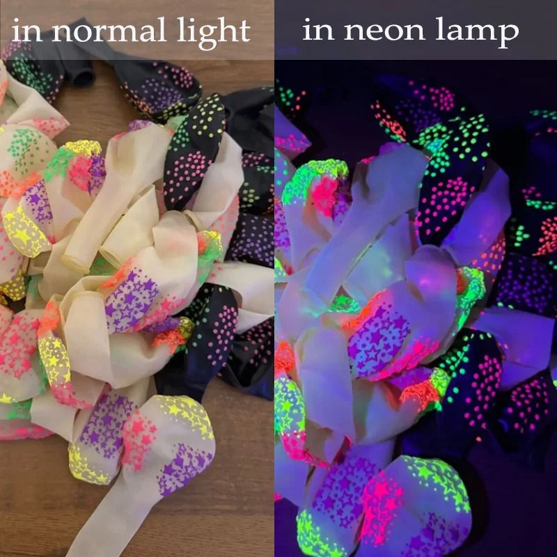Fluorescent GlowintheDark Balloons 10 Pcs Luminous Heart Decor 3