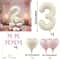Cream White Number Balloon Set Elegant 40Inch Milestone Decor 8