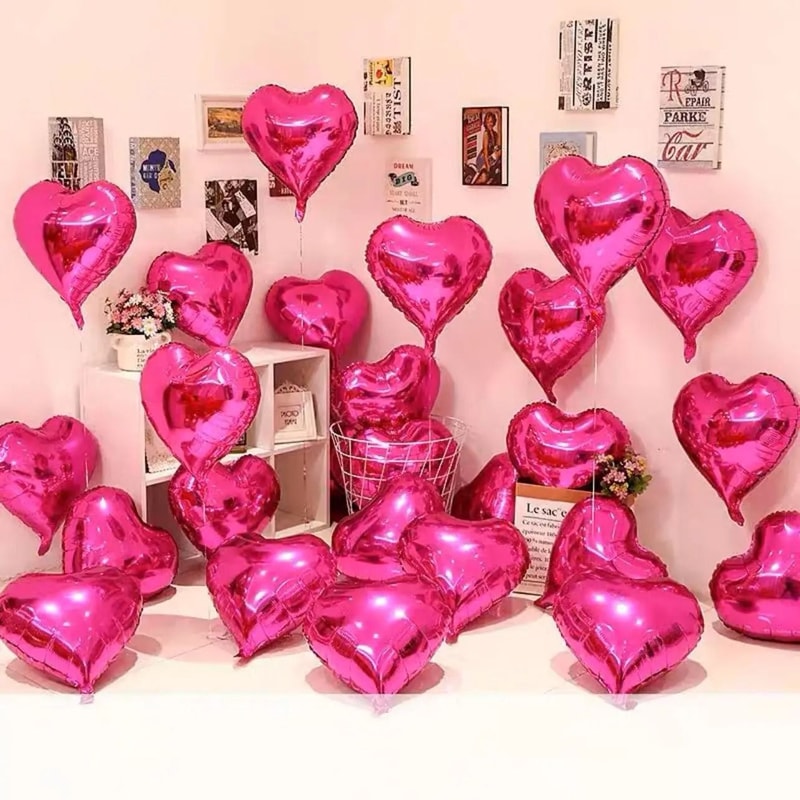 18Inch Heart Foil Balloons 10 Pcs Romantic Atmosphere Set 9