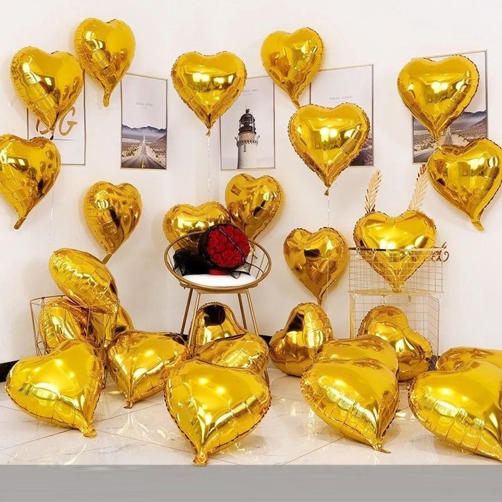 18Inch Heart Foil Balloons 10 Pcs Romantic Atmosphere Set 12