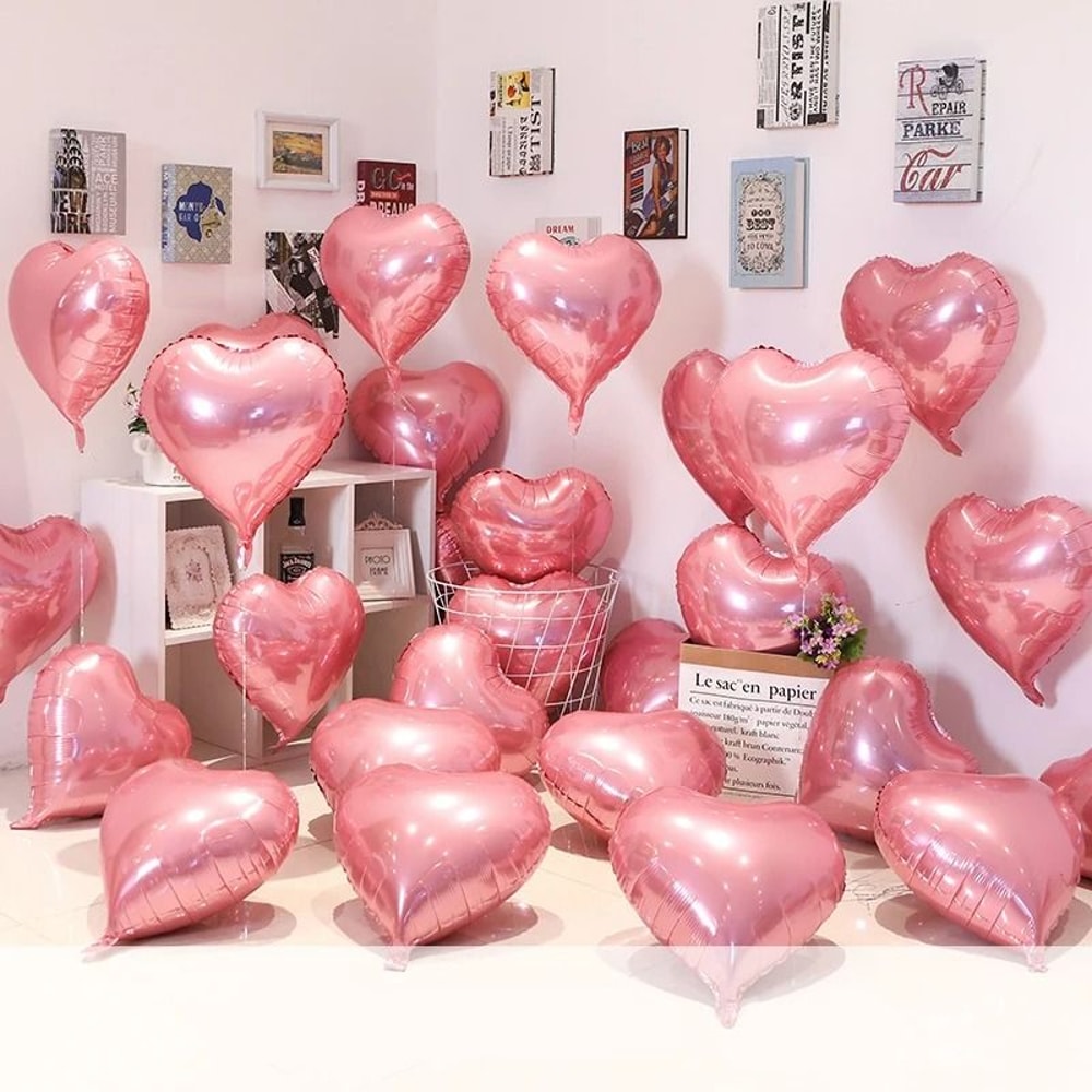 18Inch Heart Foil Balloons 10 Pcs Romantic Atmosphere Set 4