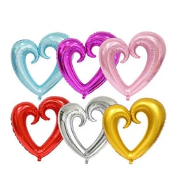 40-inch giant hook heart foil balloon – interlocking romantic decor