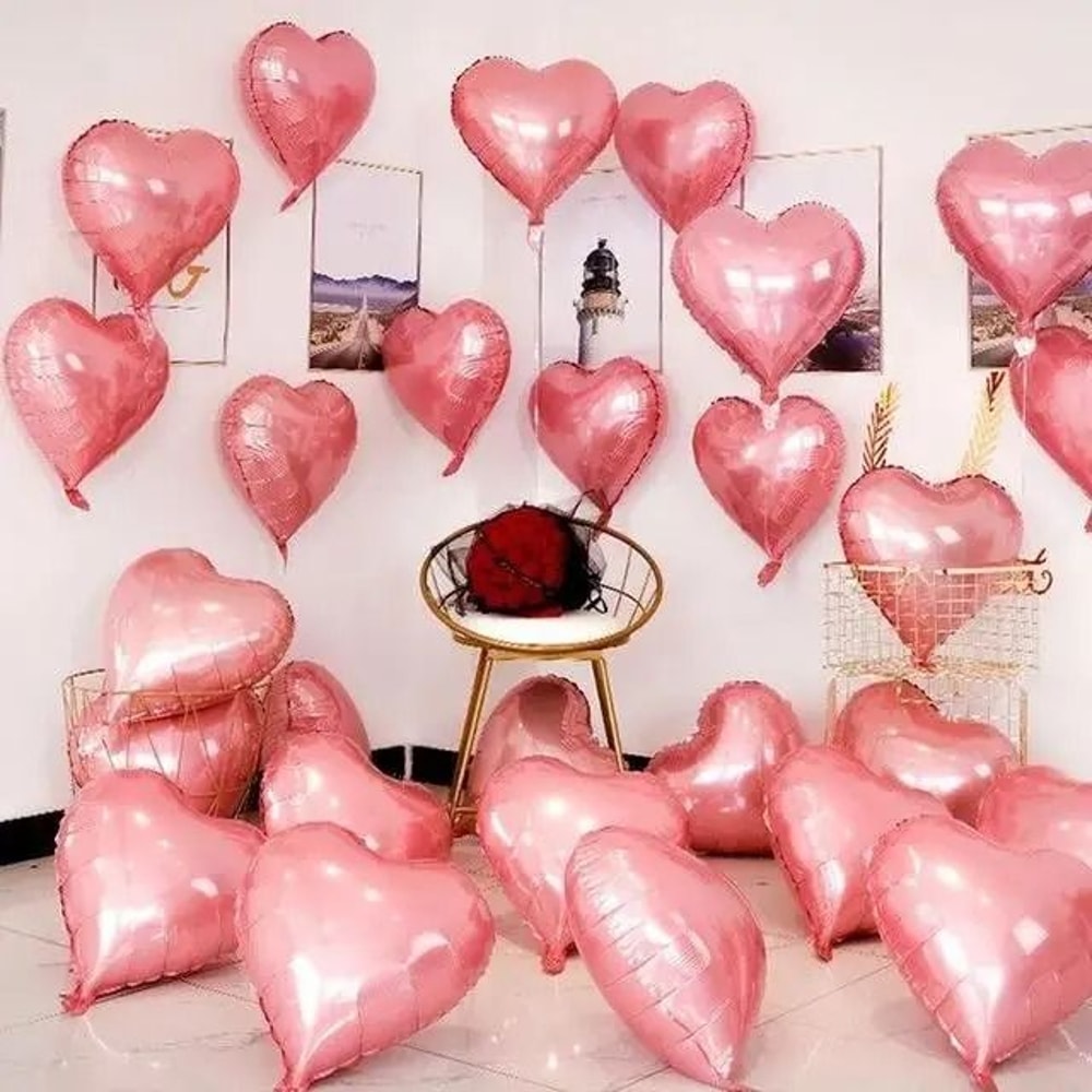 Heart Shape Foil Balloon Set 10 Pcs Premium Marriage Party Decor 7