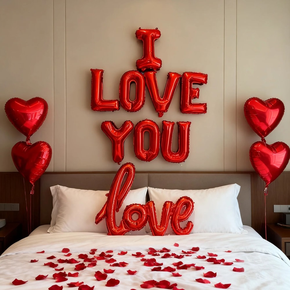 I LOVE YOU Balloon Petal Set Ultimate Romantic Proposal Kit 1
