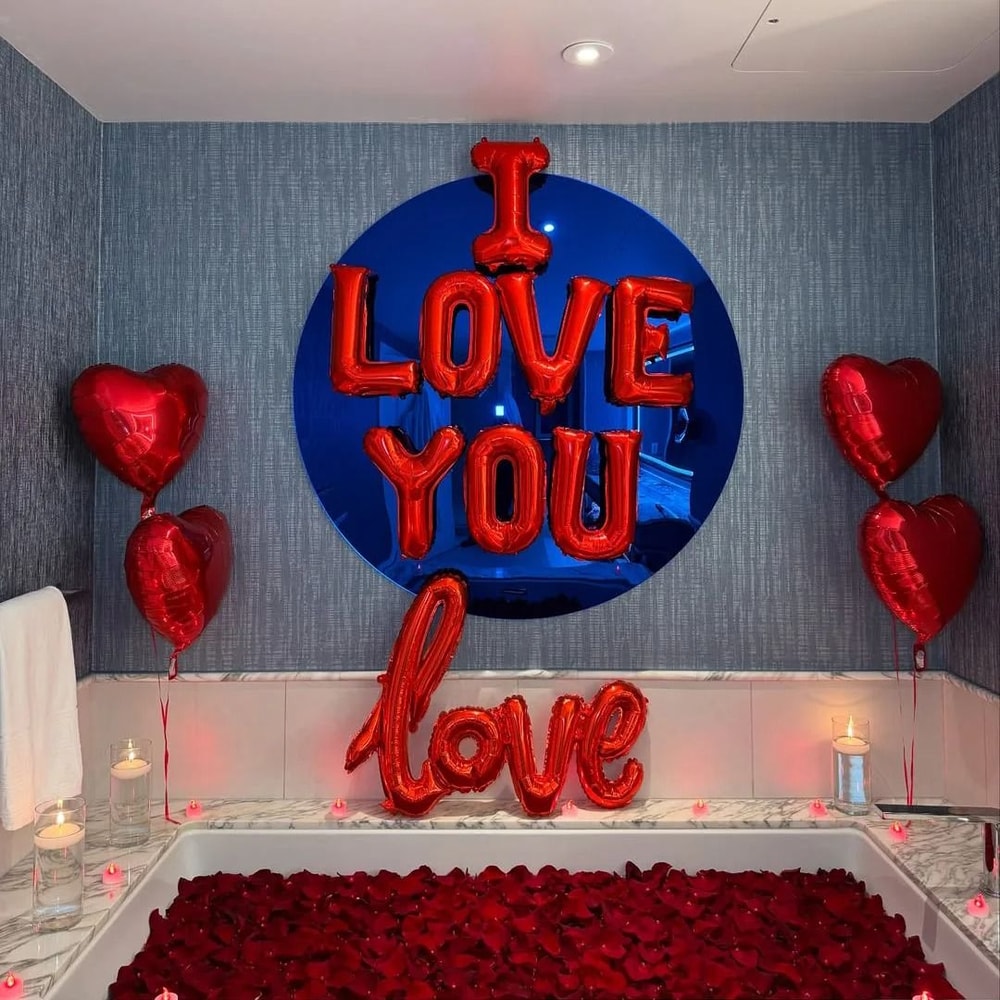 I LOVE YOU Balloon Petal Set Ultimate Romantic Proposal Kit 2