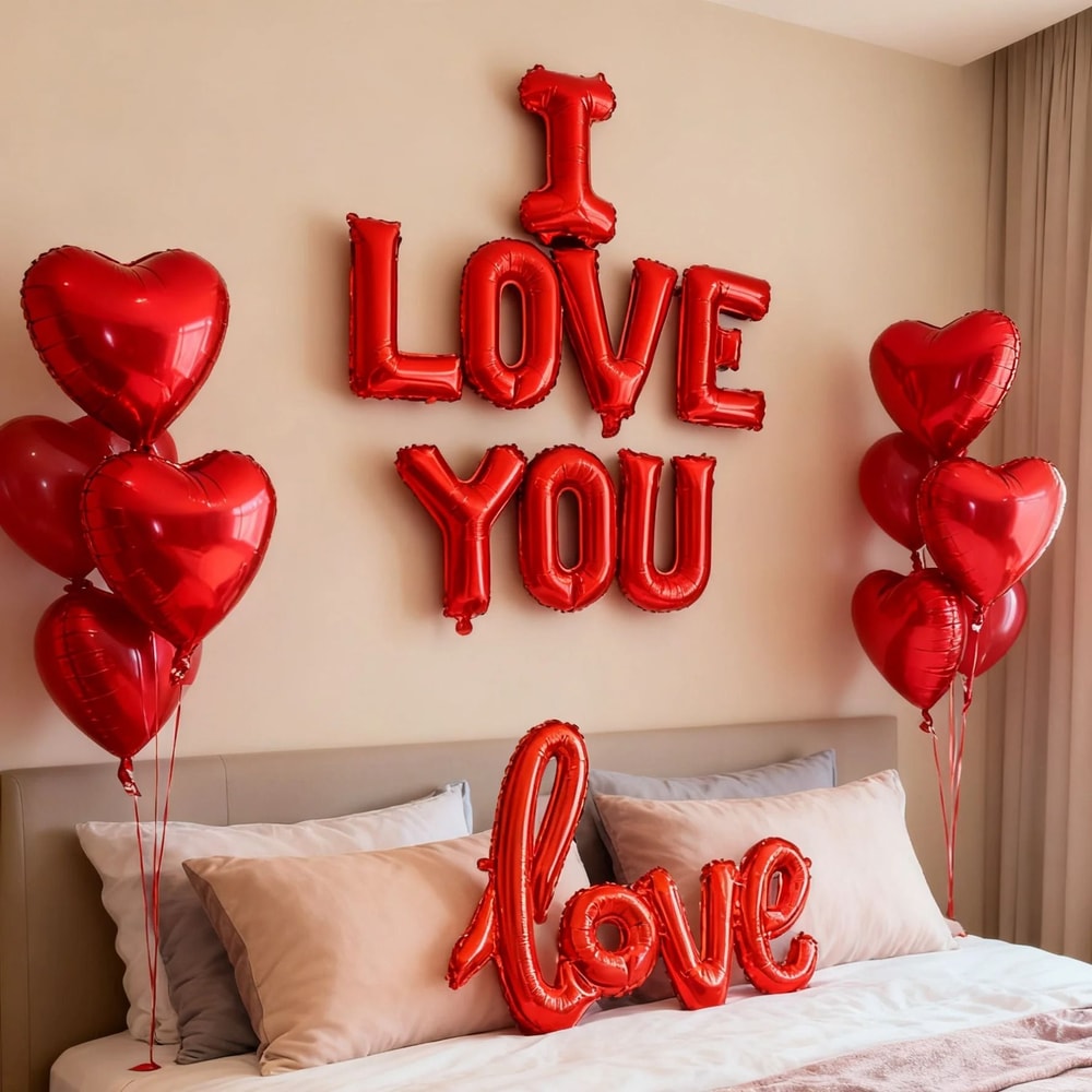 I LOVE YOU Balloon Petal Set Ultimate Romantic Proposal Kit 4