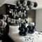 Black Silver Milestone Set 16Inch Alphabet Heart Foil Balloons 0
