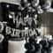 Black Silver Milestone Set 16Inch Alphabet Heart Foil Balloons 5
