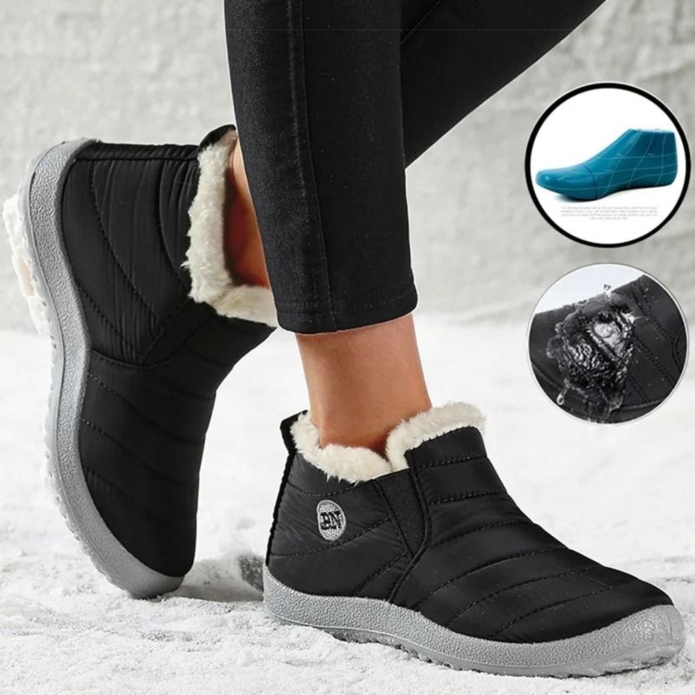 Womens Waterproof Winter Snow Boots Plush FurLined Ankle Boots 0