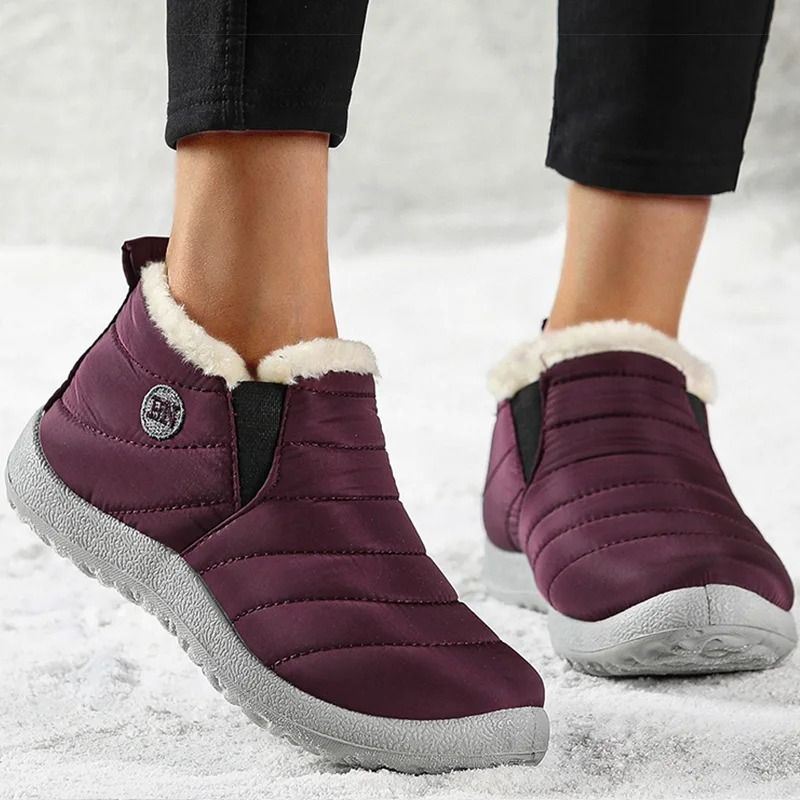Womens Waterproof Winter Snow Boots Plush FurLined Ankle Boots 2