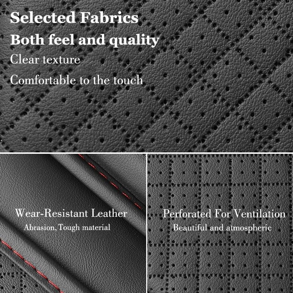 Leather Car Armrest Box Pad Center Console Protector With Storage Pocket 2