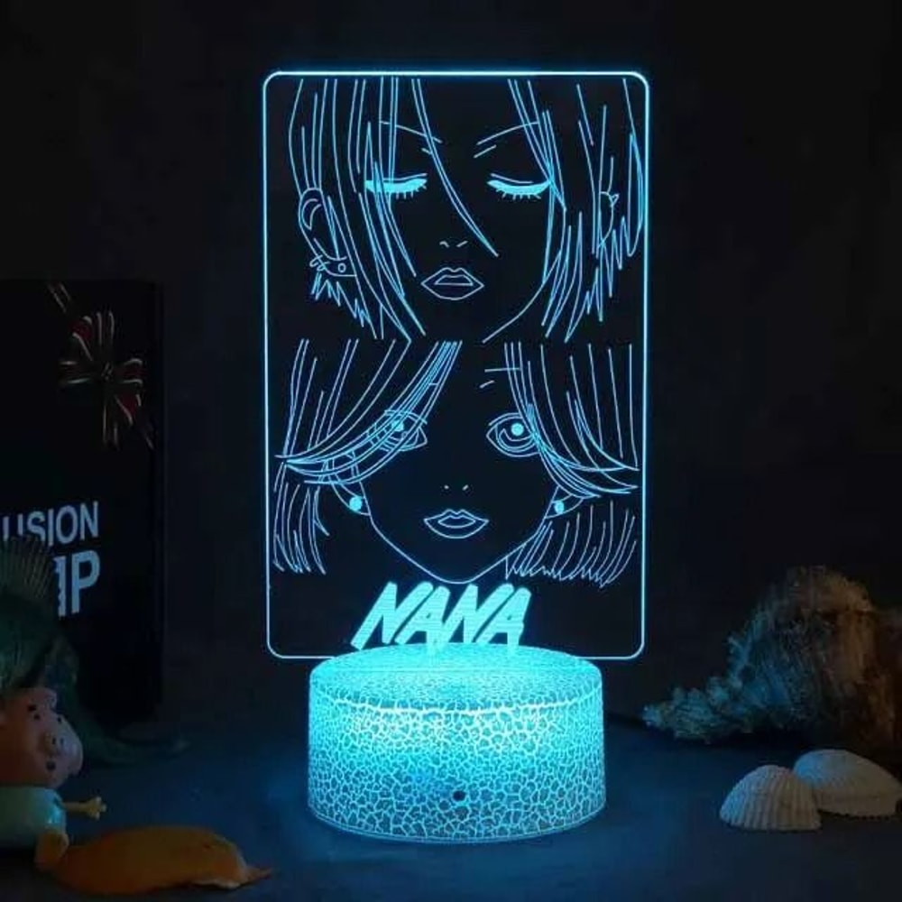 3D Anime Nana LED Night Light MangaInspired Bedroom Decoration 9