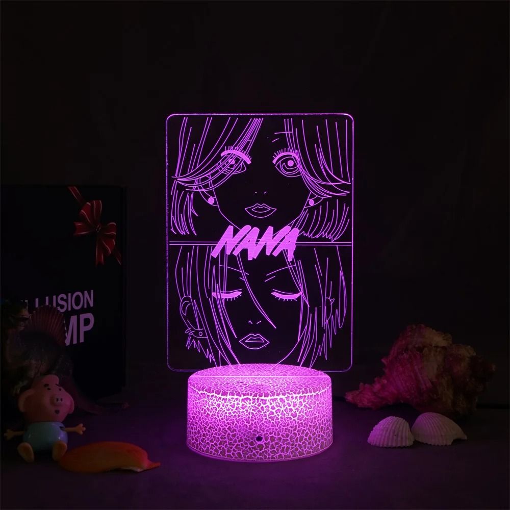 3D Anime Nana LED Night Light MangaInspired Bedroom Decoration 1