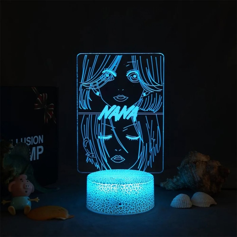 3D Anime Nana LED Night Light MangaInspired Bedroom Decoration 3