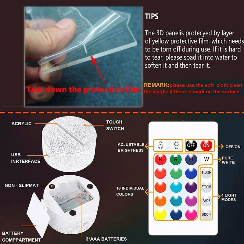 3D Anime Nana LED Night Light MangaInspired Bedroom Decoration 6