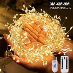 usb power led firecracker string lights – remote controlled fairy garland