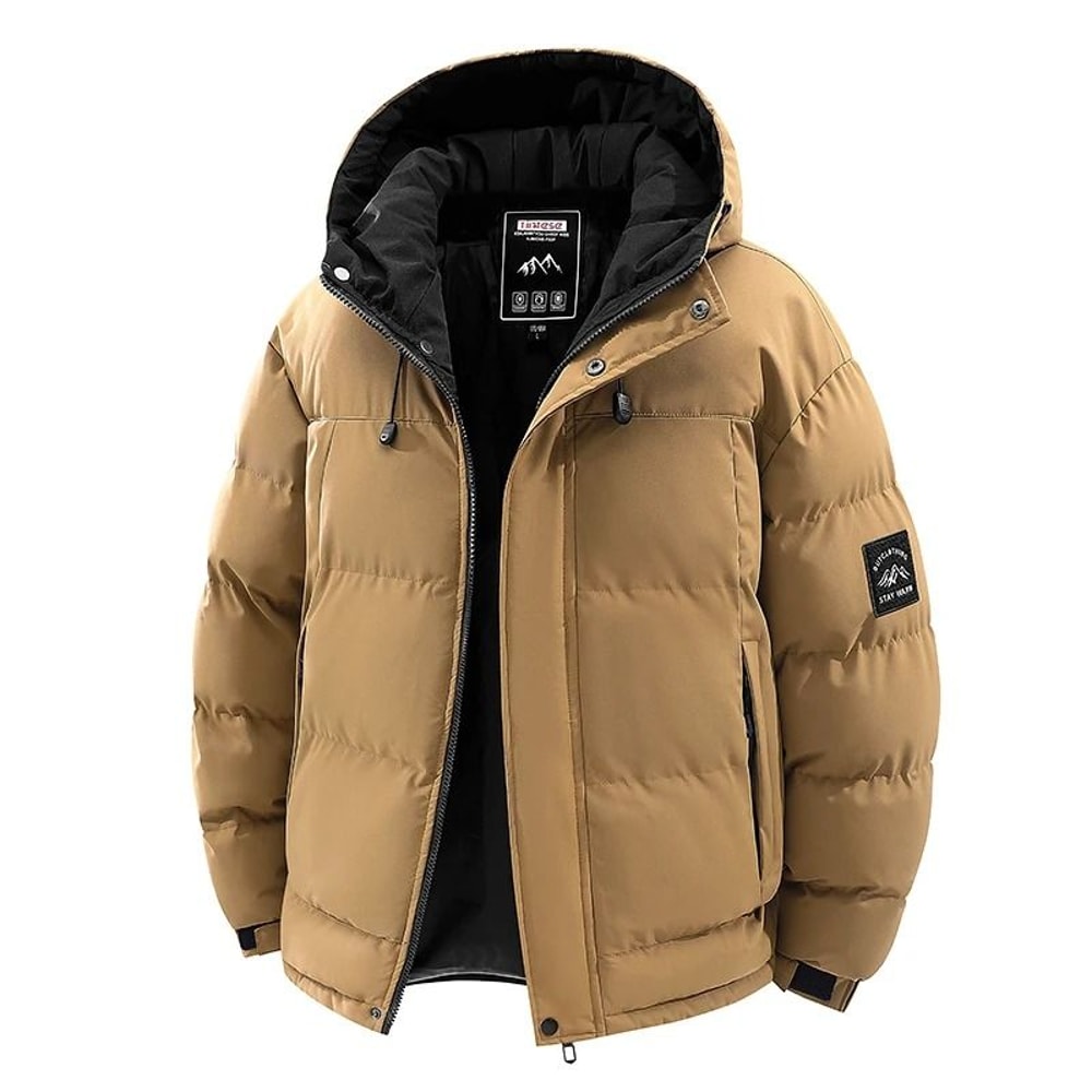 Mens Winter Hooded Parka Windproof Thickened Outdoor Coat 7