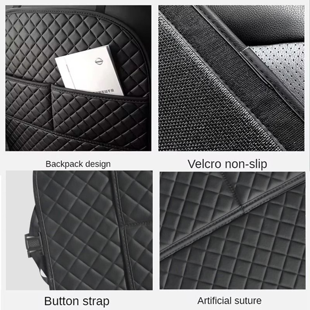 Car AntiKick Pad Premium PU Leather Seat Back Protector 3