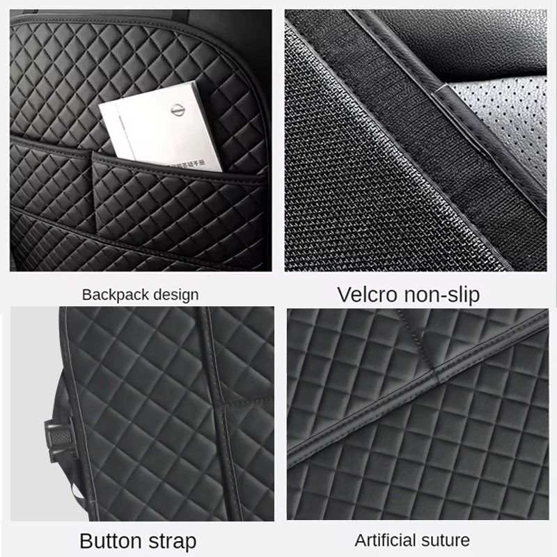 Car AntiKick Pad Premium PU Leather Seat Back Protector 3