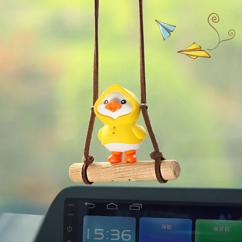 Swinging Duck Car Pendant Animated Rearview Mirror Ornament 3