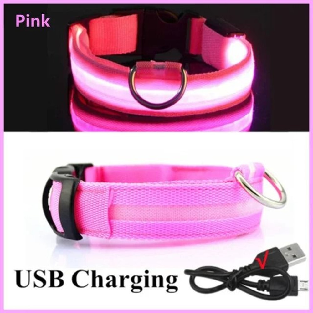 LED Glowing Dog Collar Adjustable Night Safety Luminous Collar 10