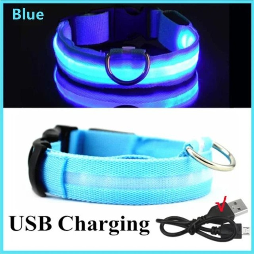 LED Glowing Dog Collar Adjustable Night Safety Luminous Collar 13