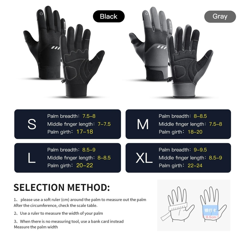Mens Winter Waterproof Cycling Gloves Outdoor Thermal Sports Protection 5