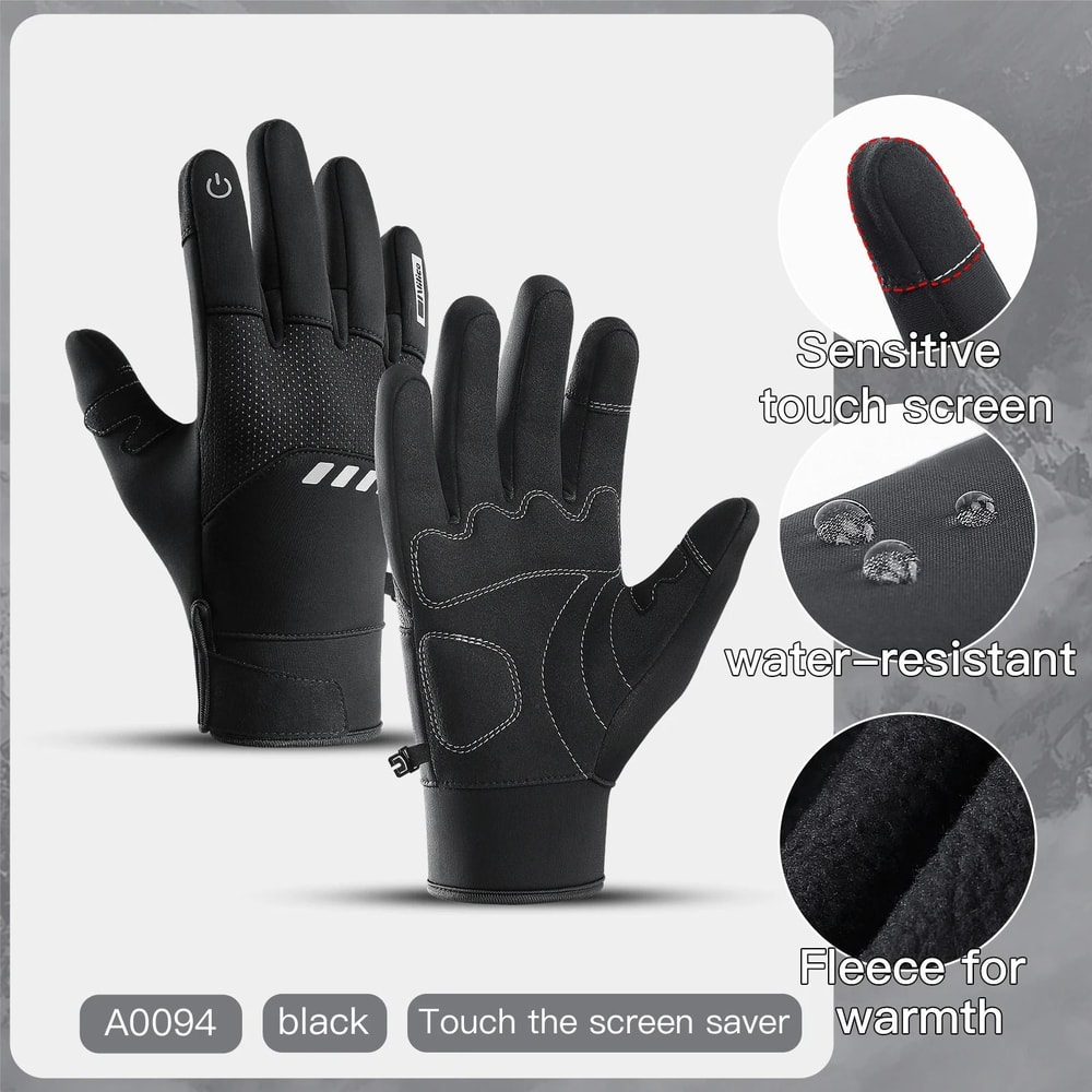 Mens Winter Waterproof Cycling Gloves Outdoor Thermal Sports Protection 6