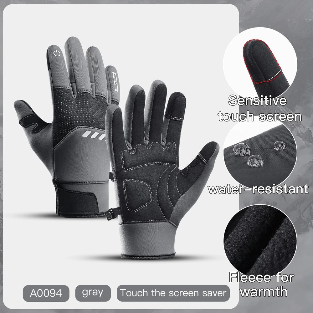 Mens Winter Waterproof Cycling Gloves Outdoor Thermal Sports Protection 7