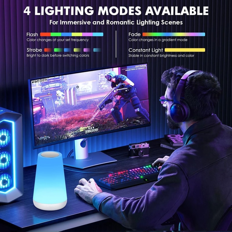 LED 13 Color Changing Night Light Portable RGB Bedside Lamp 5