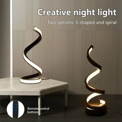 modern led spiral table lamp – three-speed dimming decor