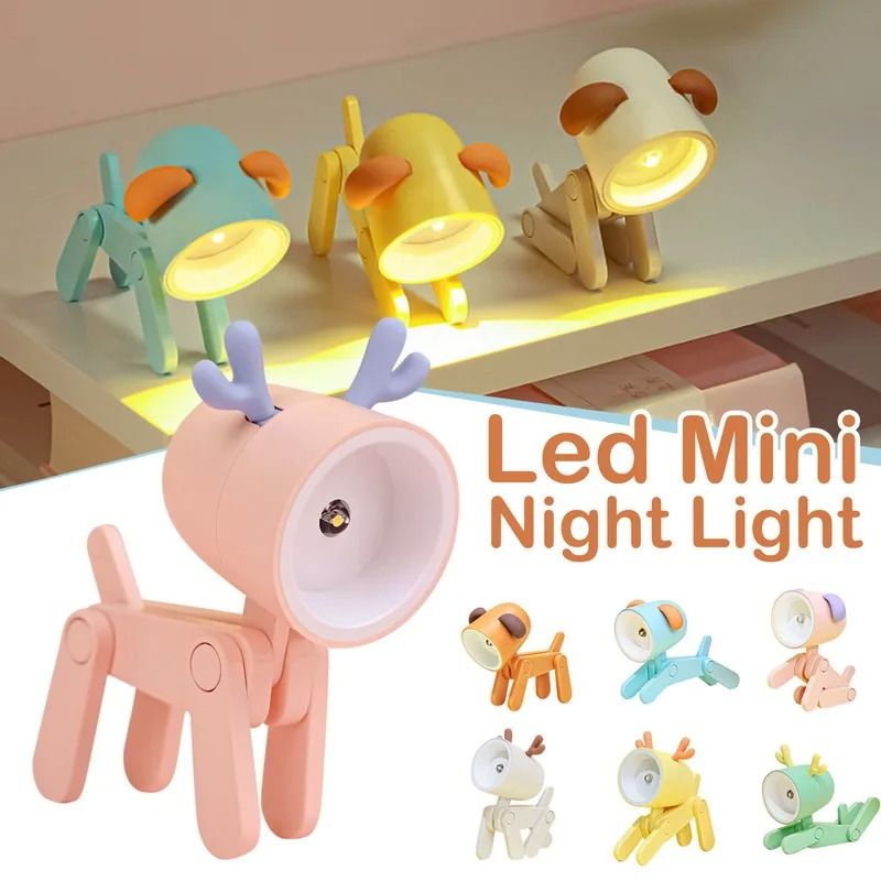 Cute Pet Mini LED Night Light Portable Folding Animal Lamp 0