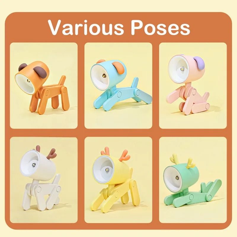 Cute Pet Mini LED Night Light Portable Folding Animal Lamp 6