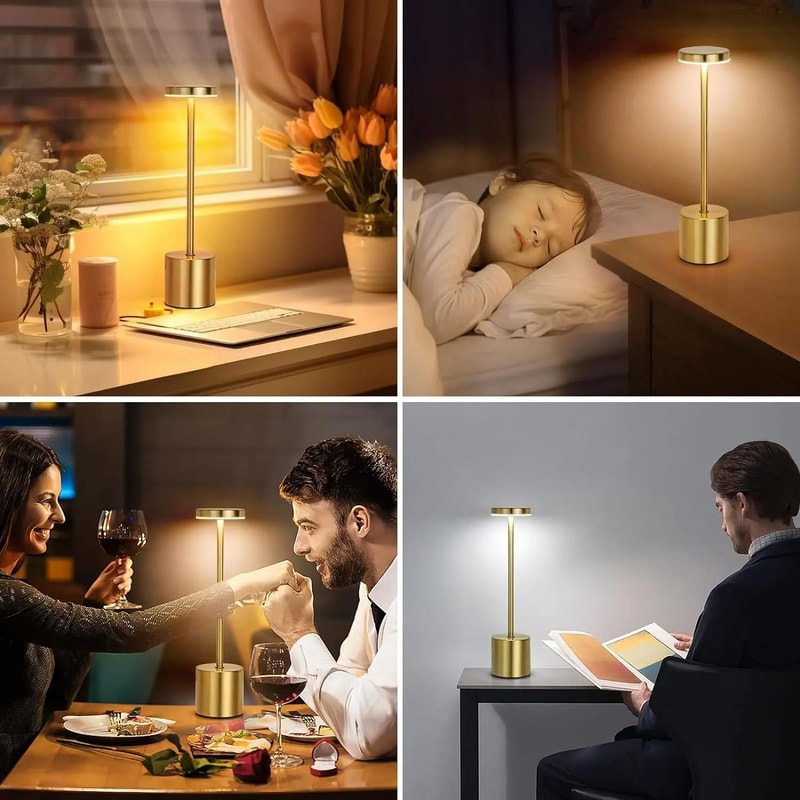 Creative Ambient Metal Table Lamp Elegant Cordless Atmosphere Light 5