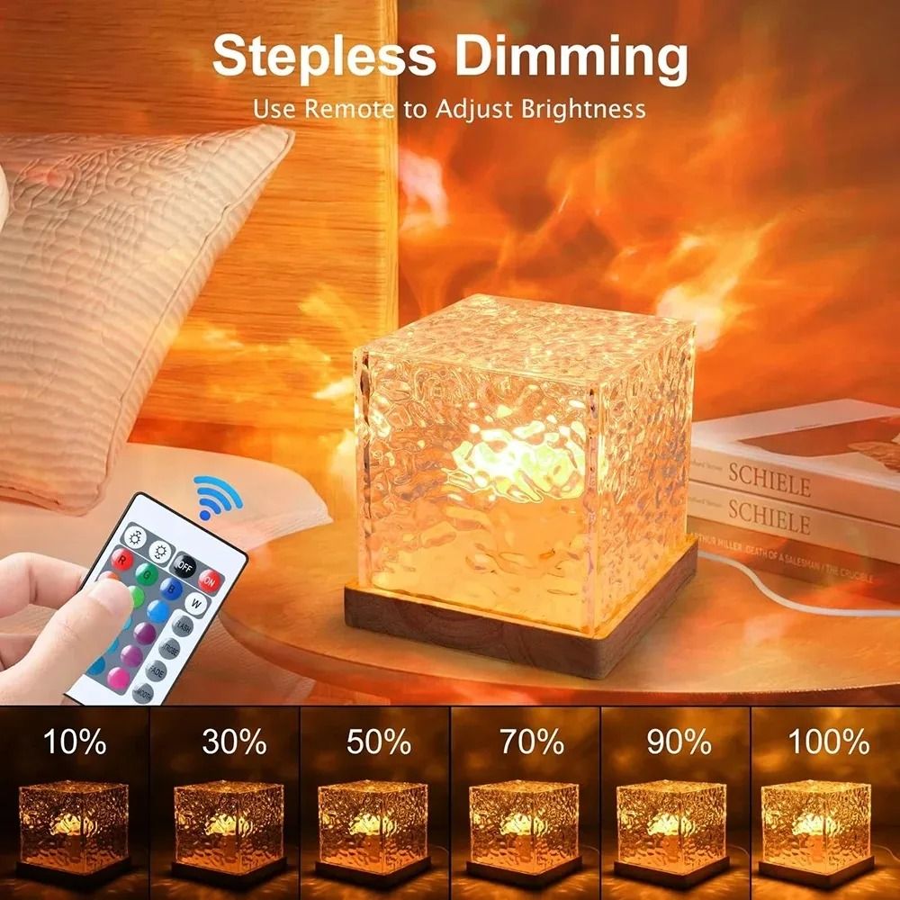 Dynamic Rotating Water Ripple Projector Flame Crystal Atmosphere Lamp 4