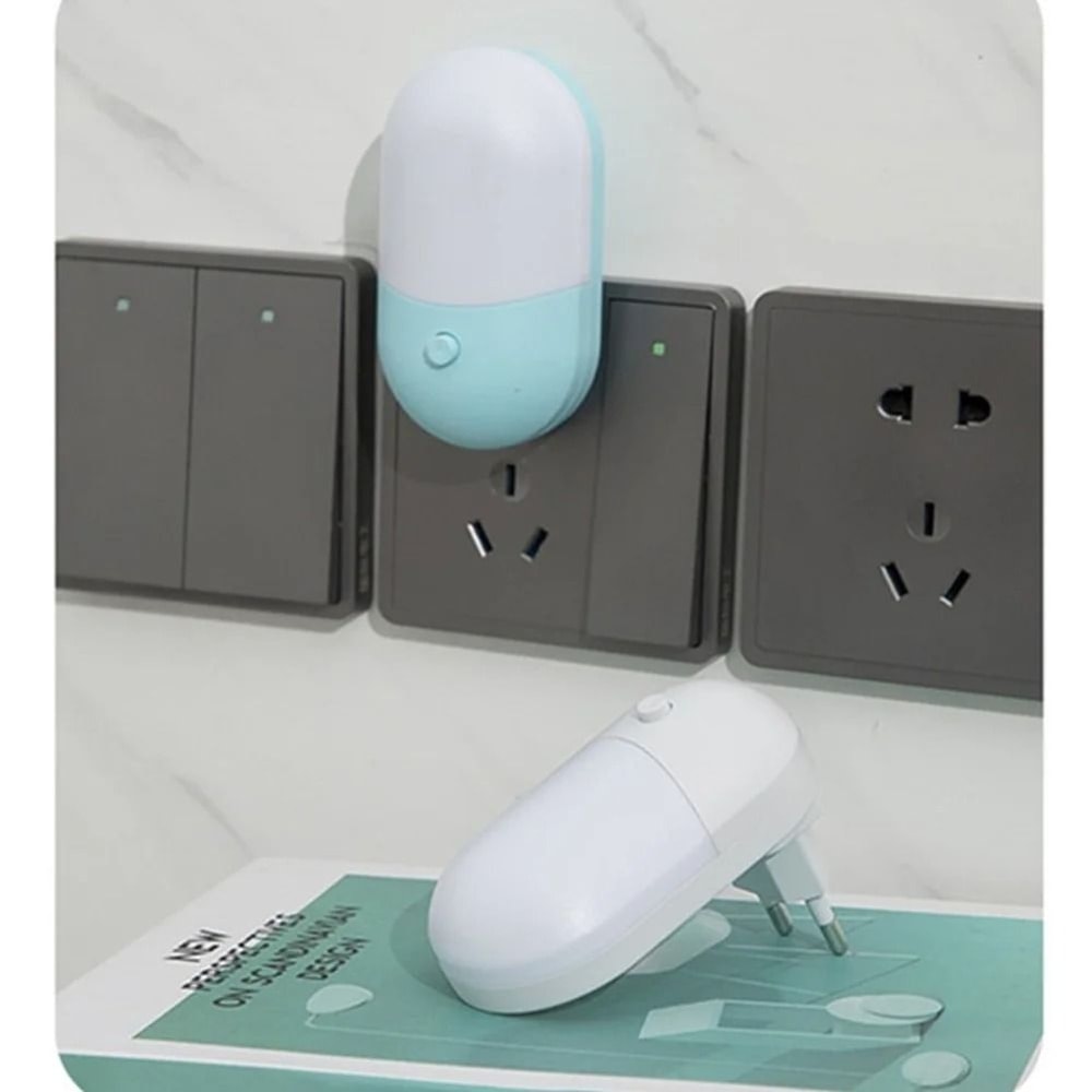 Cute LED Night Light Compact PlugIn Bedside Lamp 3