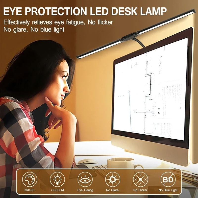 DualHead LED Architect Desk Lamp With Monitor Clip 2