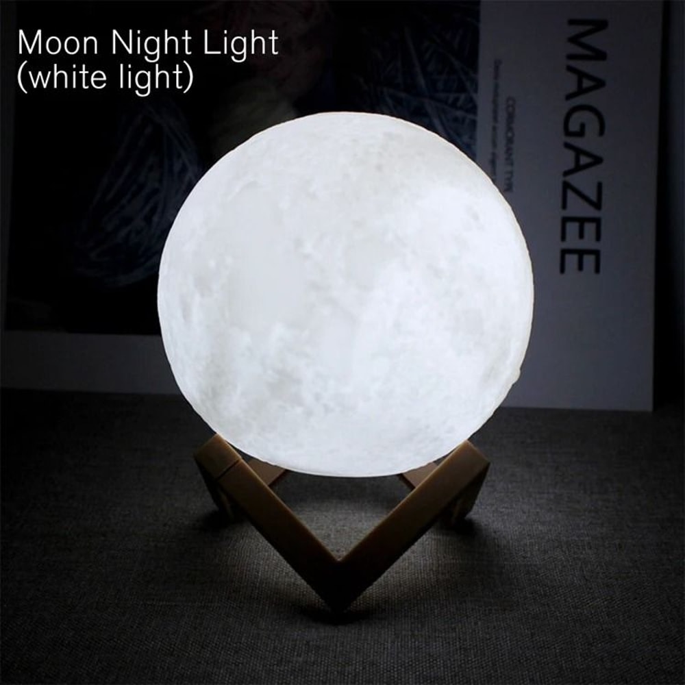Celestial Enchantment LED Moon Lamp With Decorative Stand 8