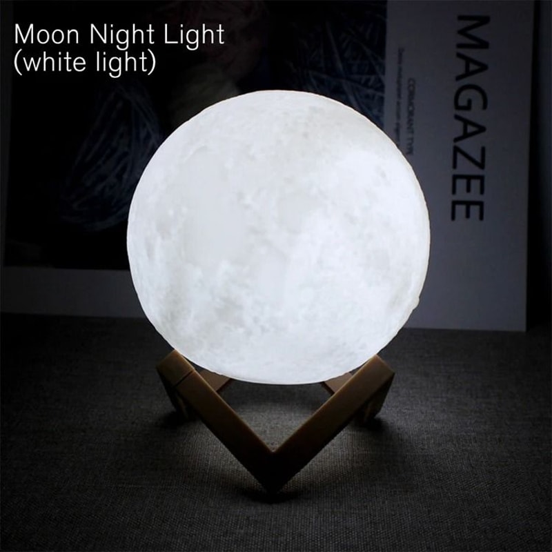 Celestial Enchantment LED Moon Lamp With Decorative Stand 8