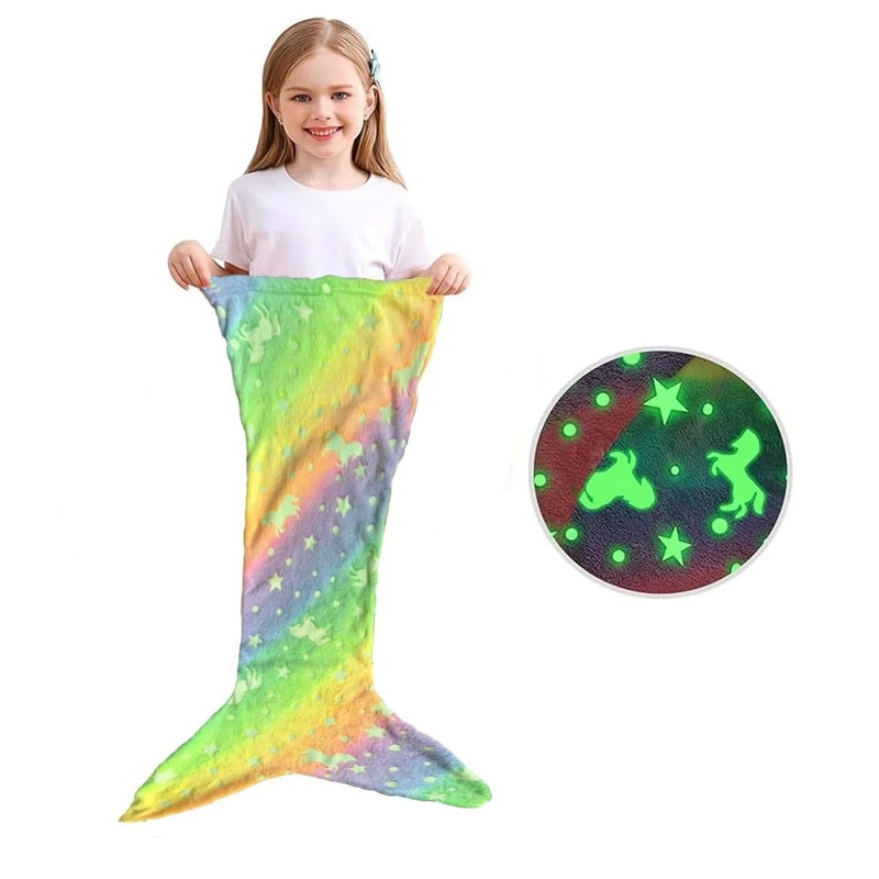 GlowintheDark Mermaid Tail Snuggle Blanket 6