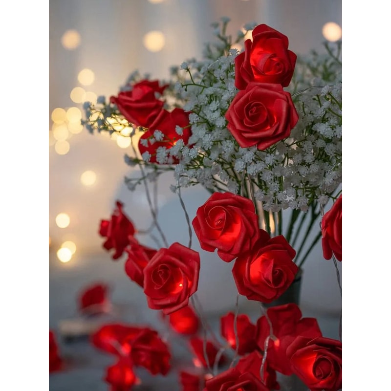 Whimsical Garden 10LED Rose Blossom Fairy Lights 9