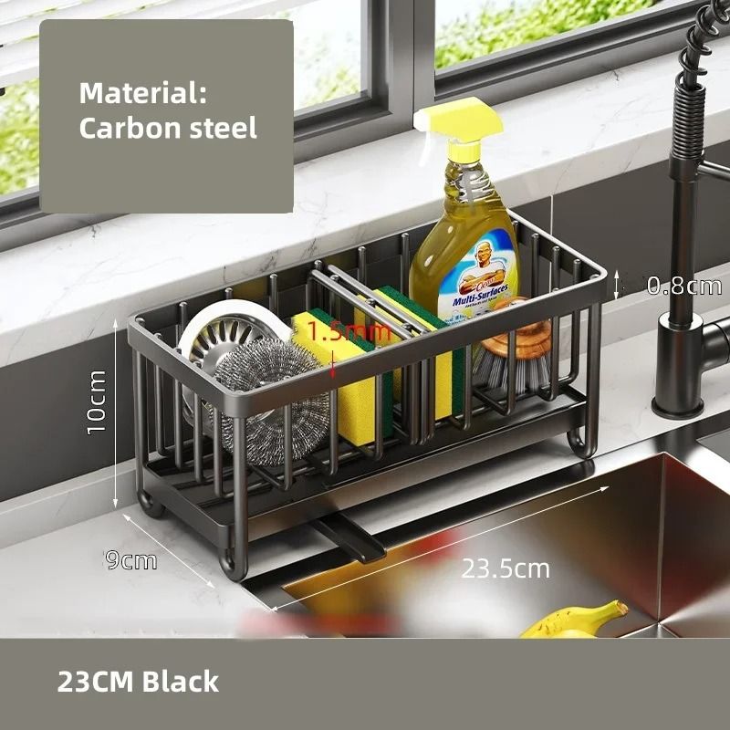HeavyDuty Carbon Steel Kitchen Sink Organizer Sponge Rack 10
