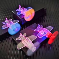 dynamic wind-powered rotating airplane led decor