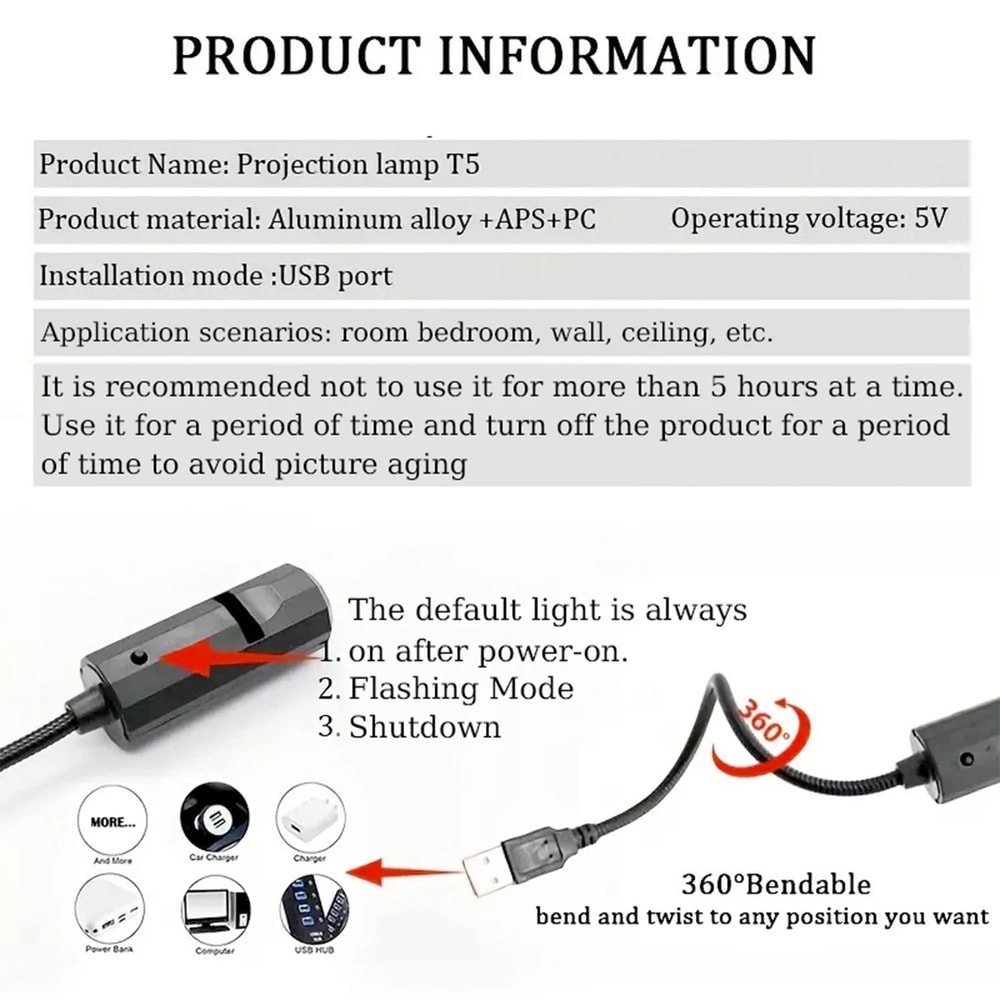 Christmas Tree Star Projection LED Night Light 5
