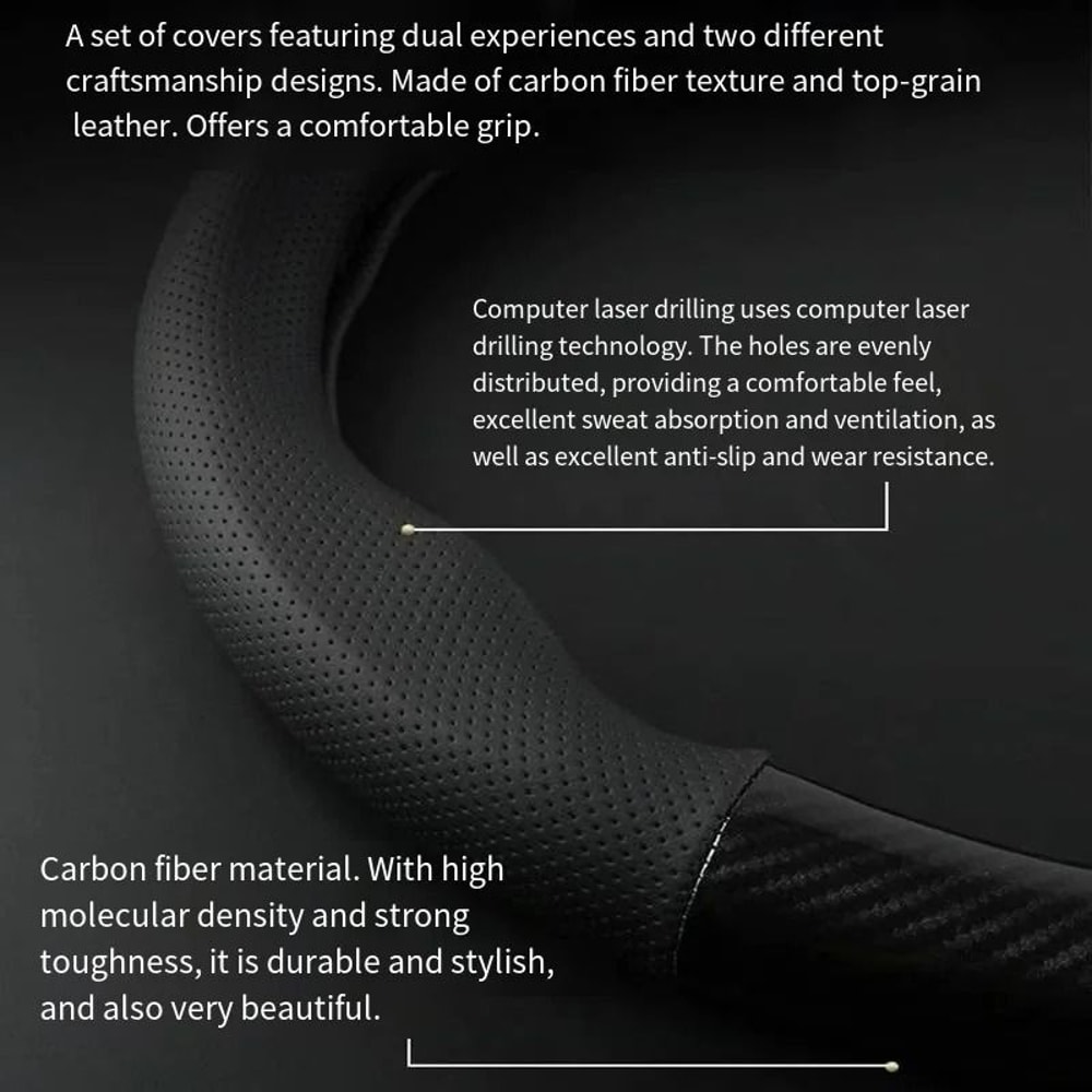 Carbon Fiber Performance Sport Steering Wheel Cover 4