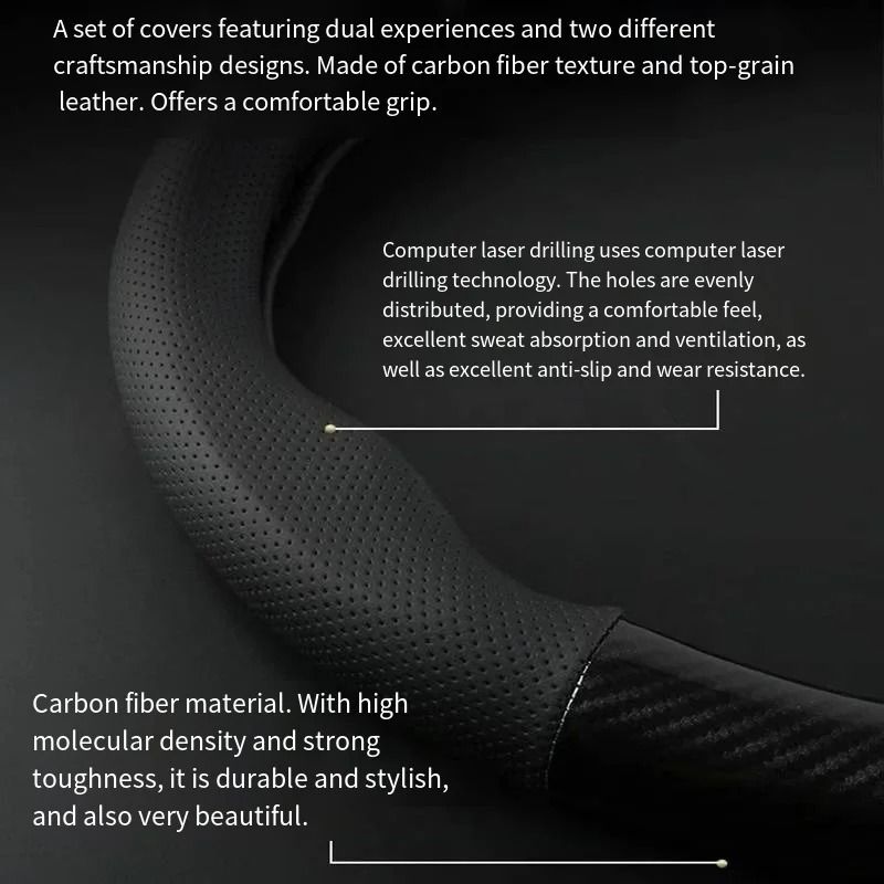 Carbon Fiber Performance Sport Steering Wheel Cover 4