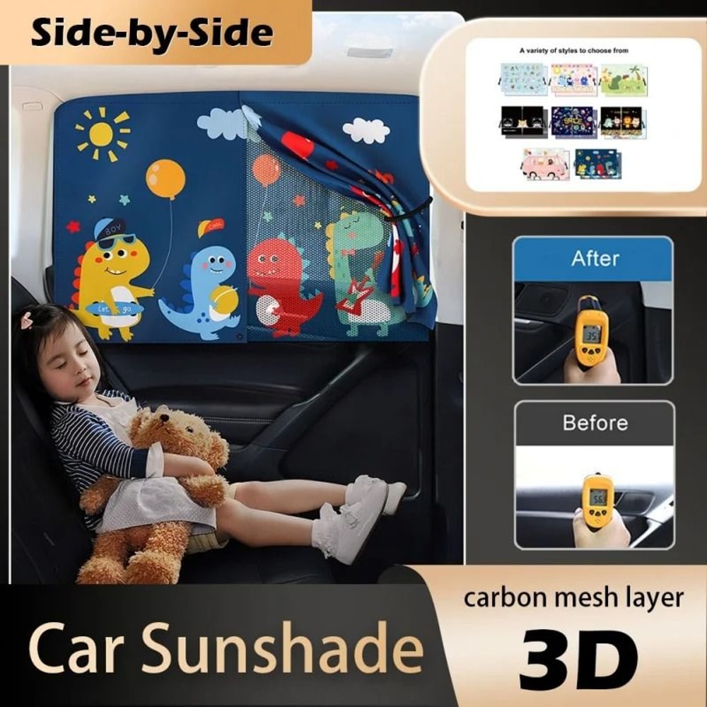 Universal DualLayer Telescopic Car Window Sunshades 0